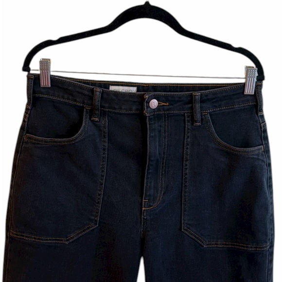 Pilcro Curvy Jeans Size 31 Tall Black Shadow Wash High Rise Wide Leg - Picture 4 of 12